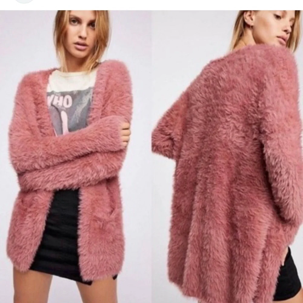 Free People Blush Fuzzy Sweater